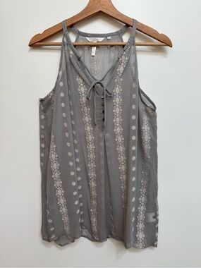 Zoa New York 100% Silk Embroidered Sleeveless Blouse Top Women Medium Boho